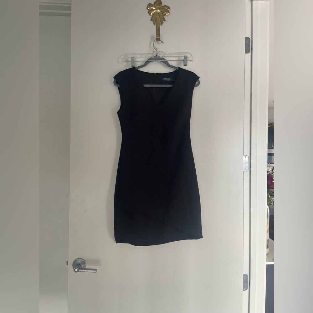 Black Sleeveless Ralph Lauren V-Neck Dress